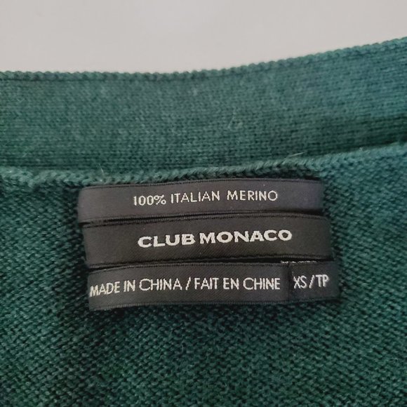 CLUB MONACO 100% Italian Merino Wool Preppy Cropped Puff Sleeve Cardigan - Picture 8 of 12